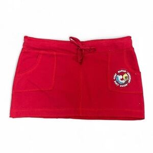 Y2K BONGO Red Mini Skirt with Patch